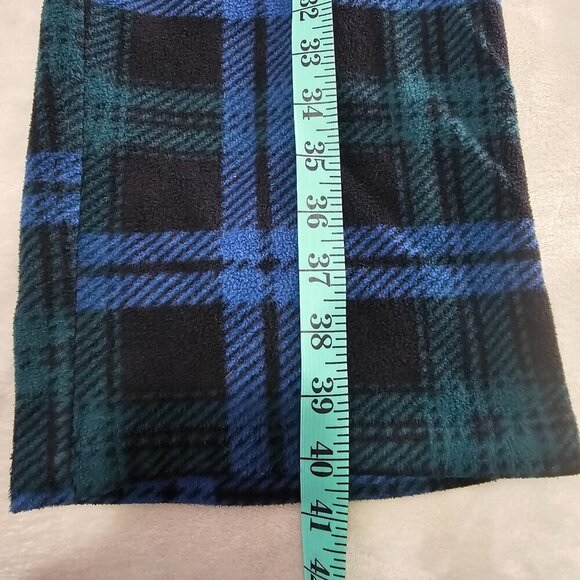 Men's Fleece Plaid Pajama Bottoms | Size M | Blue, Black, Green - Picture 13 of 16